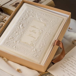 Unique Wedding Gift For Couple &quot;Our Family Story&quot; Leather Book Personalized Anniversary Gift