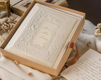 Einzigartiges Hochzeitsgeschenk für Paar &quot;Unsere Familiengeschichte&quot; Lederbuch Personalisiertes Jahrestagsgeschenk