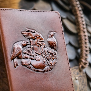 Odin  Leather Travel Wallet Viking Passport Holder Document Cover Travel Organizer Nordic Scandinavian Mythology