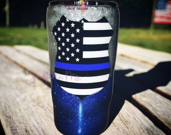 Blue Line Flag Red Line Flag Green Line* Flag Badge Stainless Steel  Tumbler