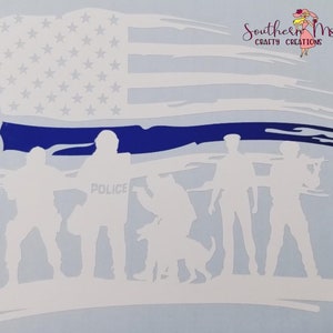 Thin Blue Line Flag * Back The Blue * Police Flag * Window Decal