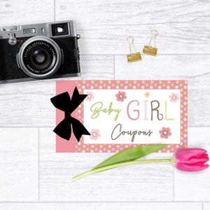 Baby Girl Shower Coupon Book, Baby Shower Game and Gift for Mom, Gender ...
