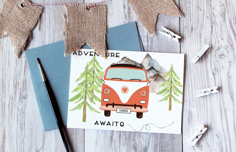 Adventure Awaits Printable Card, Going Away Card, Safe Travels Card, Have a Great Trip Card ...