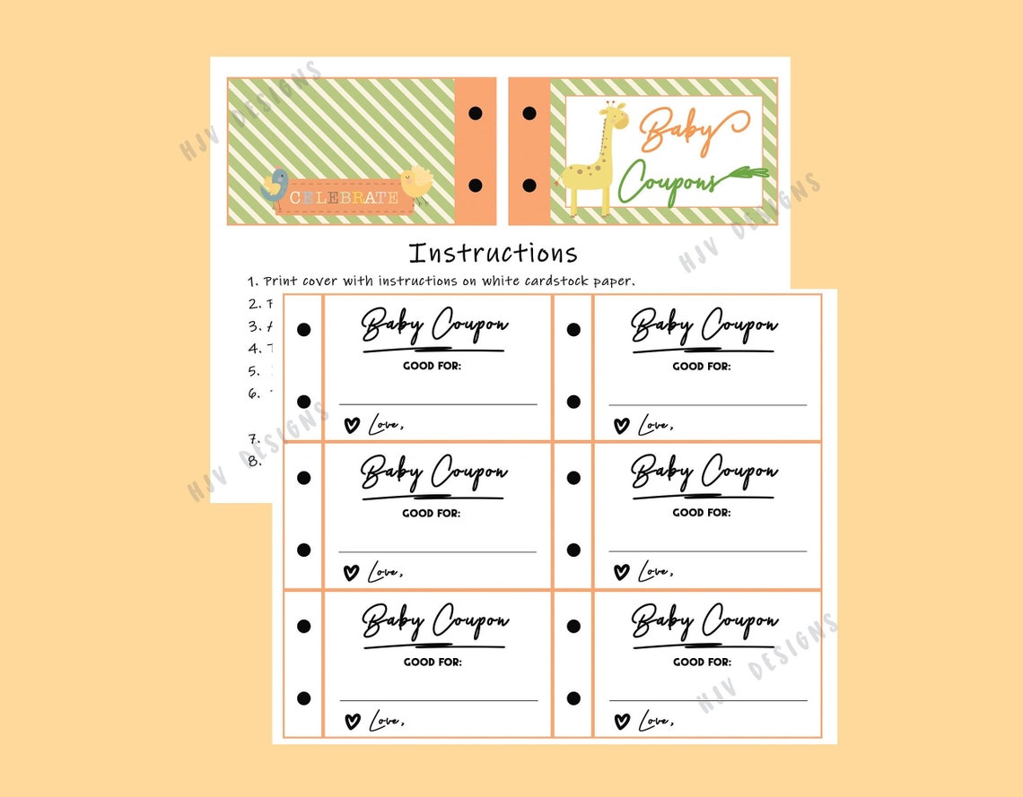 Baby Shower Coupon Book Baby Shower Game and Gift for Mom Etsy