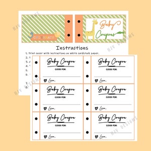 Baby Shower Coupon Book Baby Shower Game and Gift for Mom - Etsy