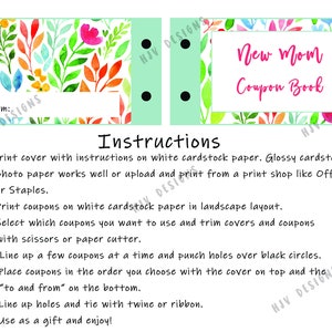 DIY Printable New Mom Coupon Book Baby Shower Gift Coupon - Etsy