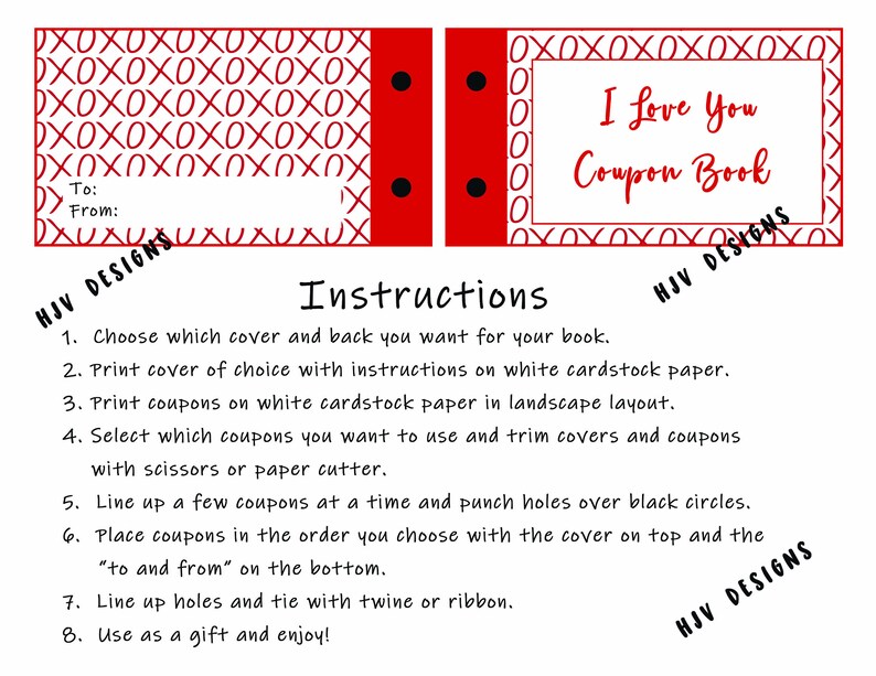 DIY Printable Coupon Book, 6 Cover Choices, Christmas Coupons, Birthday