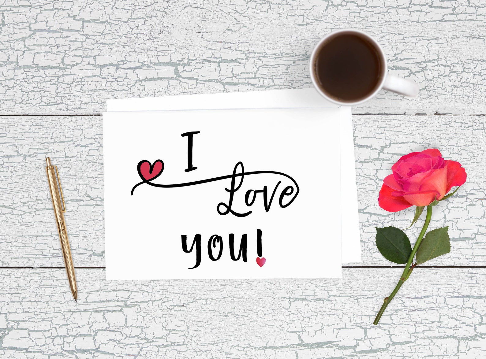 I Love You Printable Card Printable Valentine's Card Etsy