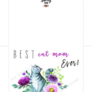 Best Cat Mom Printable Card Cat Lover Card Mother's Day - Etsy