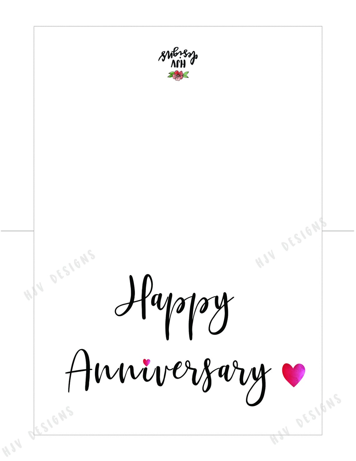 Happy Anniversary Printable Card Simple Black and White Hand - Etsy