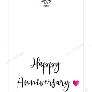 Happy Anniversary Printable Card Simple Black and White Hand - Etsy