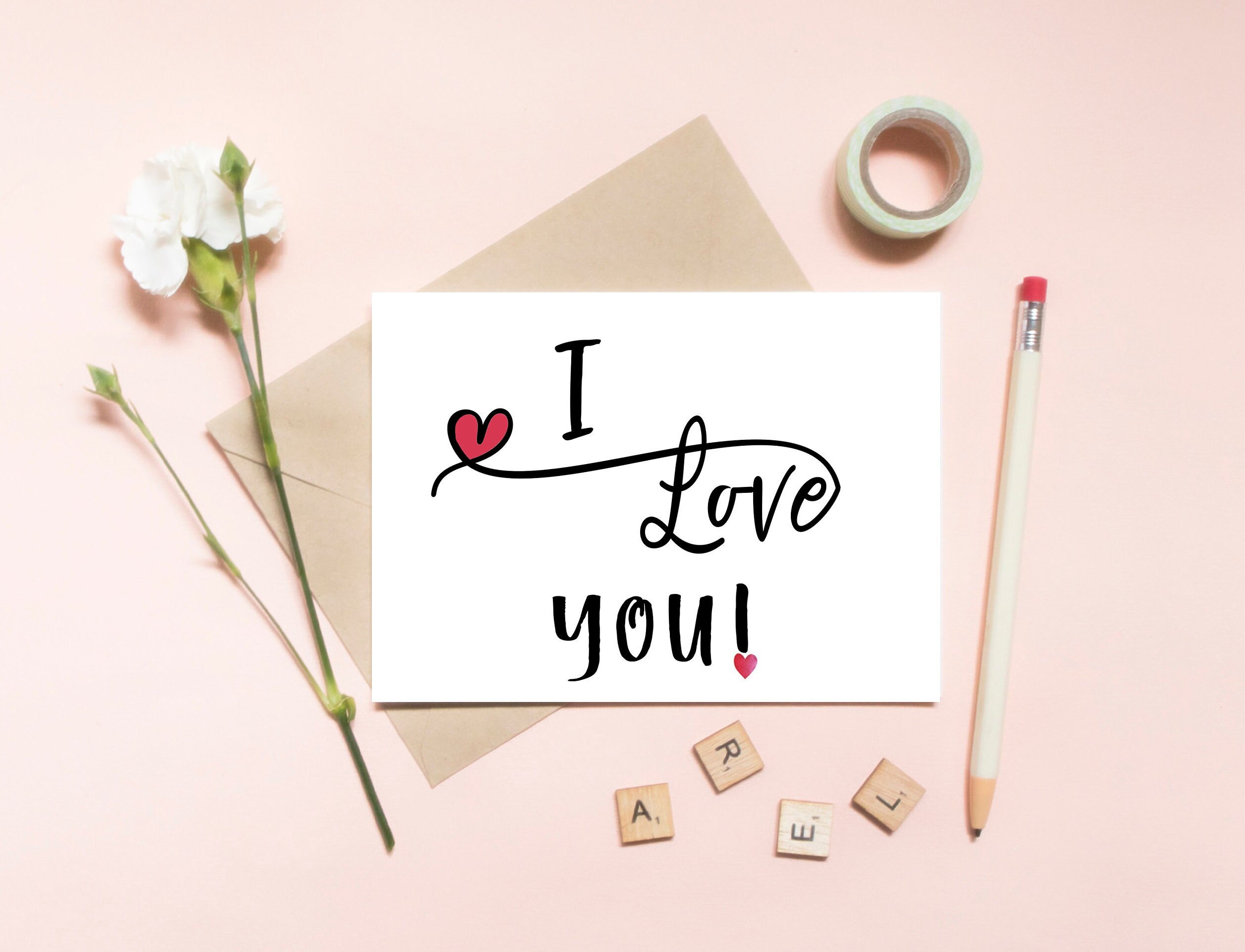 I Love You Printable Card Printable Valentine's Card - Etsy