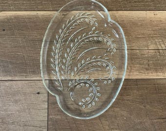 Federal Glass platter, Federal Glass Wheat pattern, retro home decor plates, bridal gift, anniversary gift, Federal glass snack trays