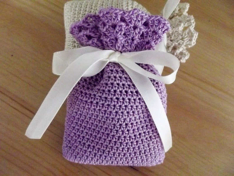 Crochet Sachet Bags for Dried Lavender Buds, Potpourri Bags, Crochet