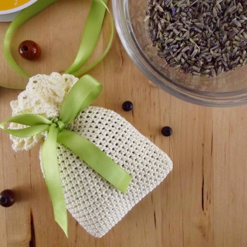 Crochet Sachet Bags for Dried Lavender Buds, Potpourri Bags, Crochet