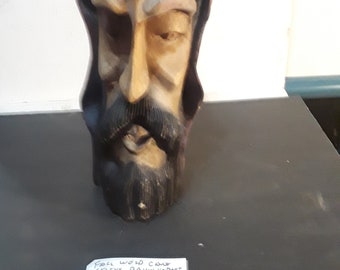 Head wood carved statue origin unknown