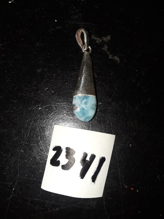 Charm silver 925 Larimar stone