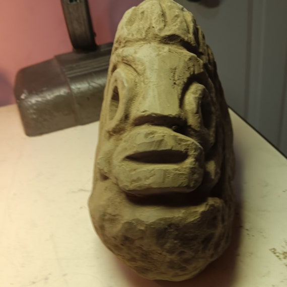 Face rock statue hand carved by the people of the… - image 2