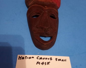 Hatian small carved mask vintage
