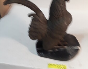 Rooster on marble base  bronze
