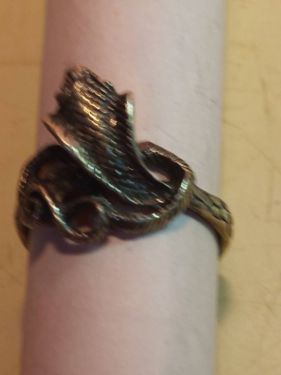 Cobra snake ring size 6 silver 925 vintage - image 3