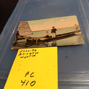 Carte postale vintage Florida Alligator Hunter PC 410 rare