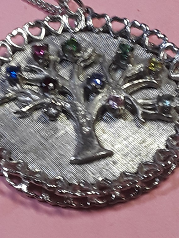 Medallion of tree with color stones  silver 925 - image 2