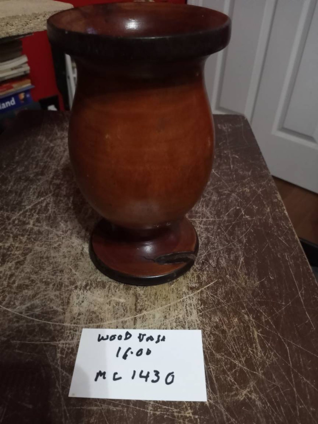 Wood Carved Vase From Jamaica Small Crack on Base Sold as Is Etsy