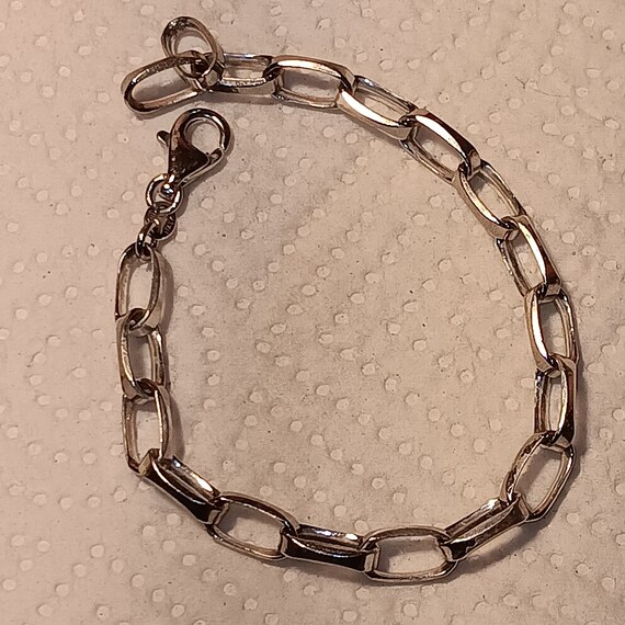 Womans chain braclet silver 925 size 7 inch vinta… - image 3