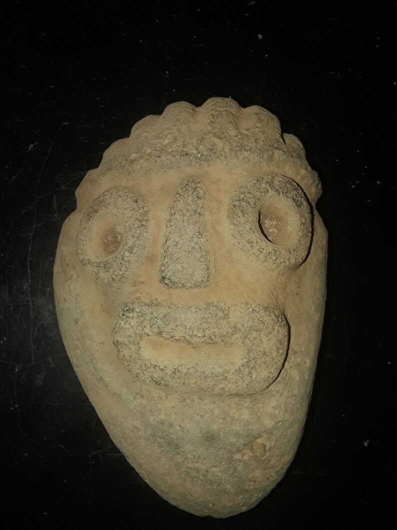 Carved Face Rock From the Dominican Republic - Etsy