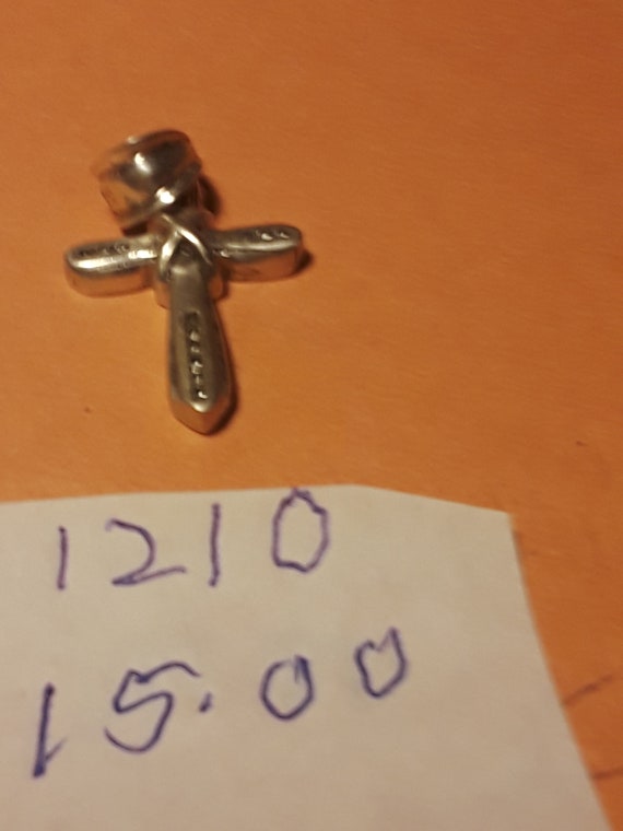 Silver. 925.  Cross charm - image 1