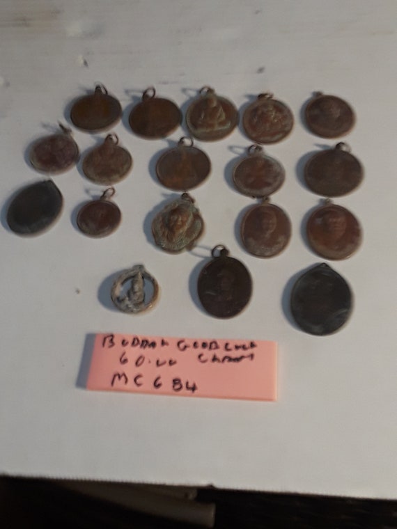 Buddha Good Luck Charms Old Bronze Etsy