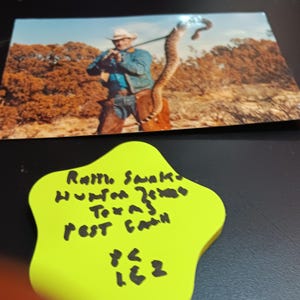 Klapperschlangen Jäger in Texas Postkarte Vintage PC-162