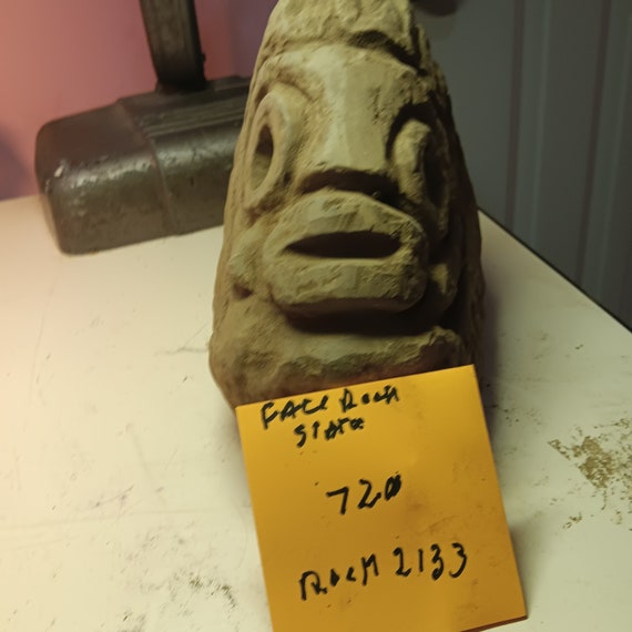 Face rock statue hand carved by the people of the… - image 1