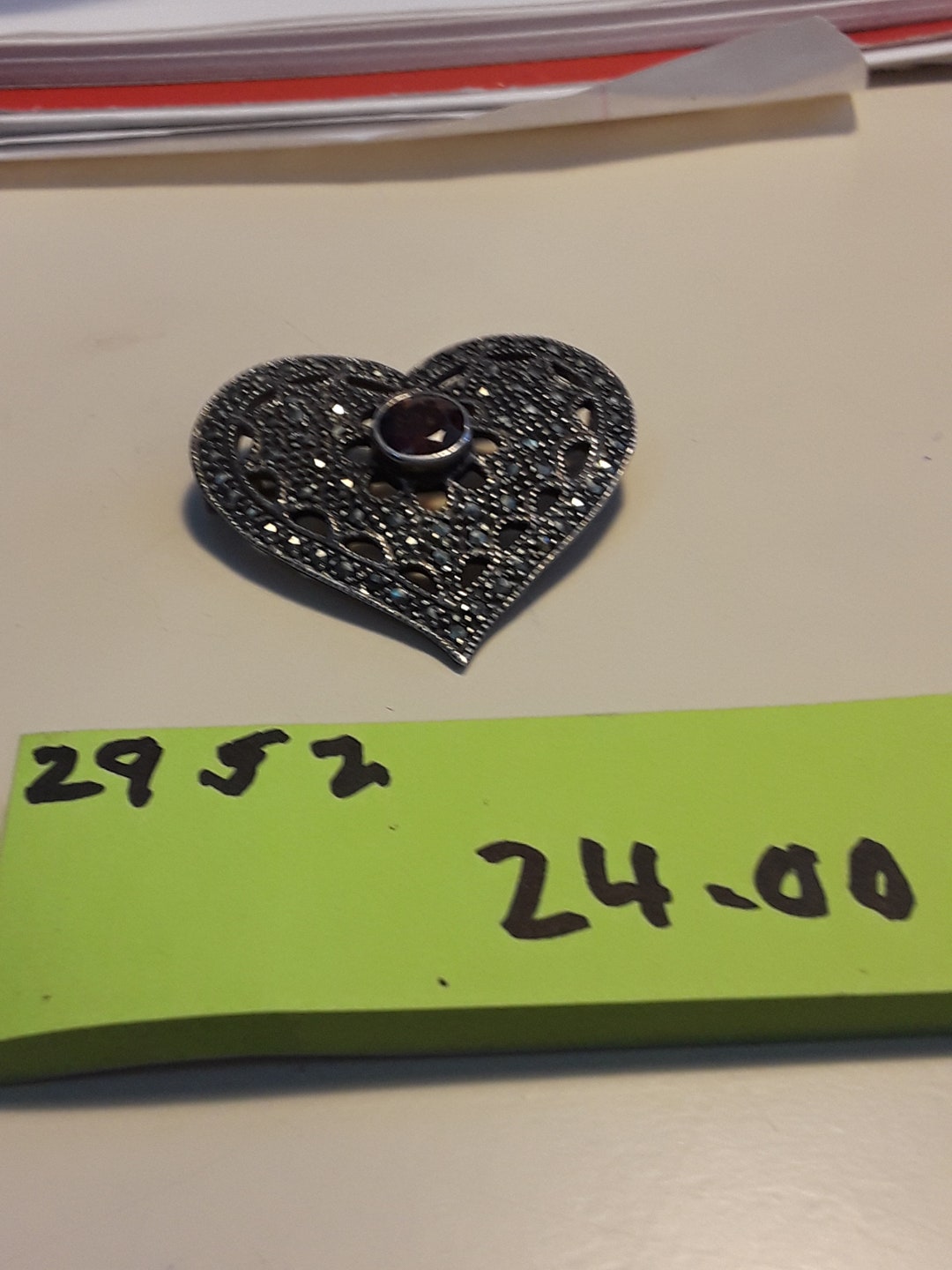 Broach Old With Stones Silver 925 Etsy Israel