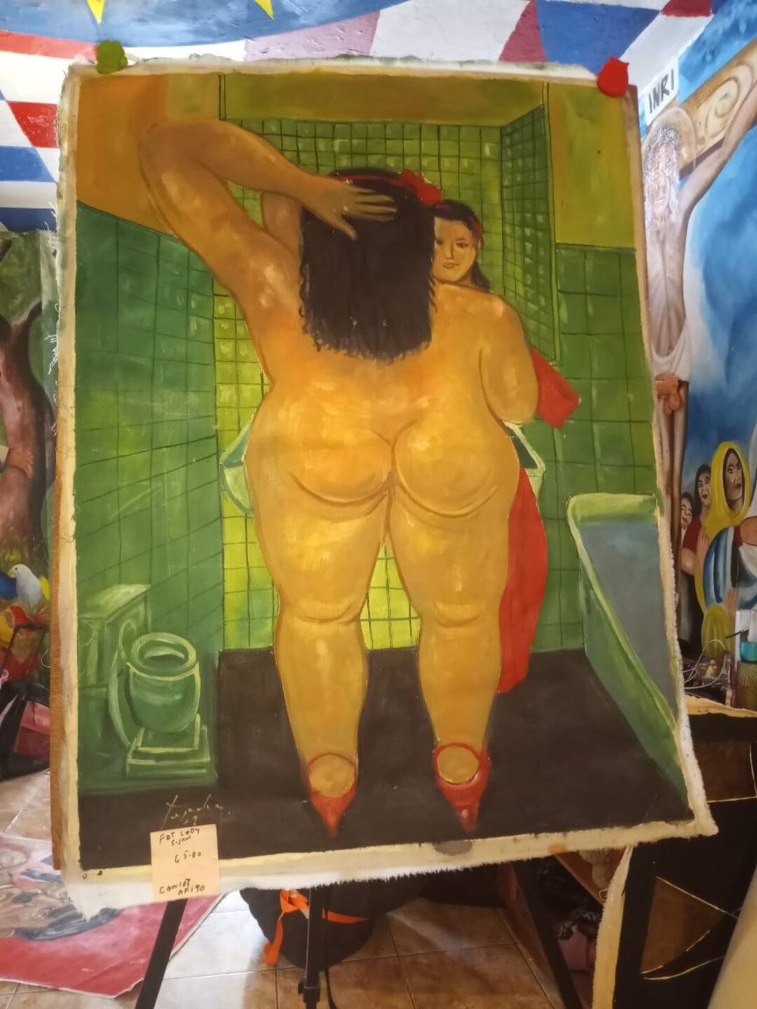 Nude Fat Lady Painting Signed by Teddy Tejada From the Dominican Republic -  Etsy