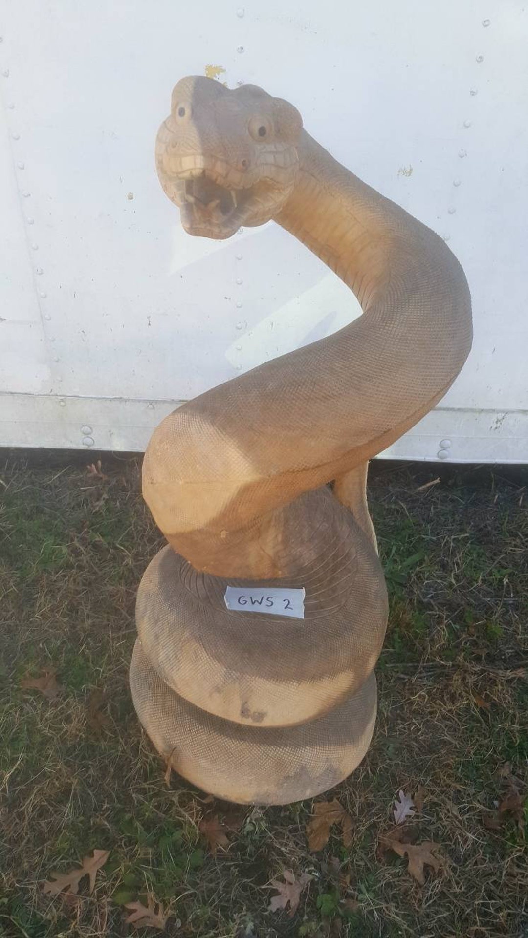 Giant Wooden Rattlesnake Statue 40 Tall Etsy