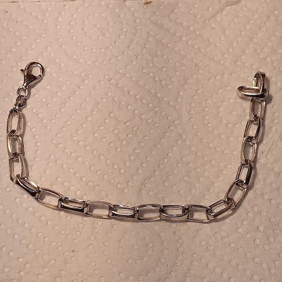 Womans chain braclet silver 925 size 7 inch vinta… - image 2