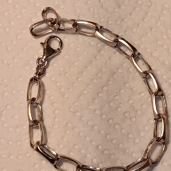 Womans chain braclet silver 925 size 7 inch vinta… - image 1