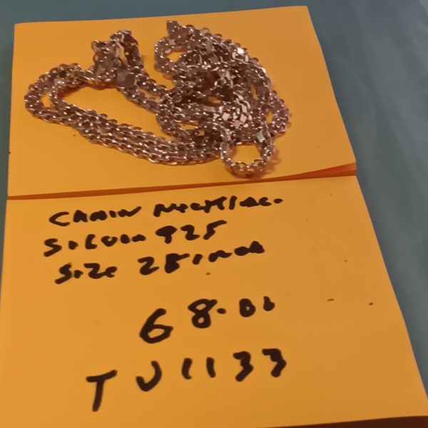 Chain necklace silver 925 vintage size 28 inch TJ 1134