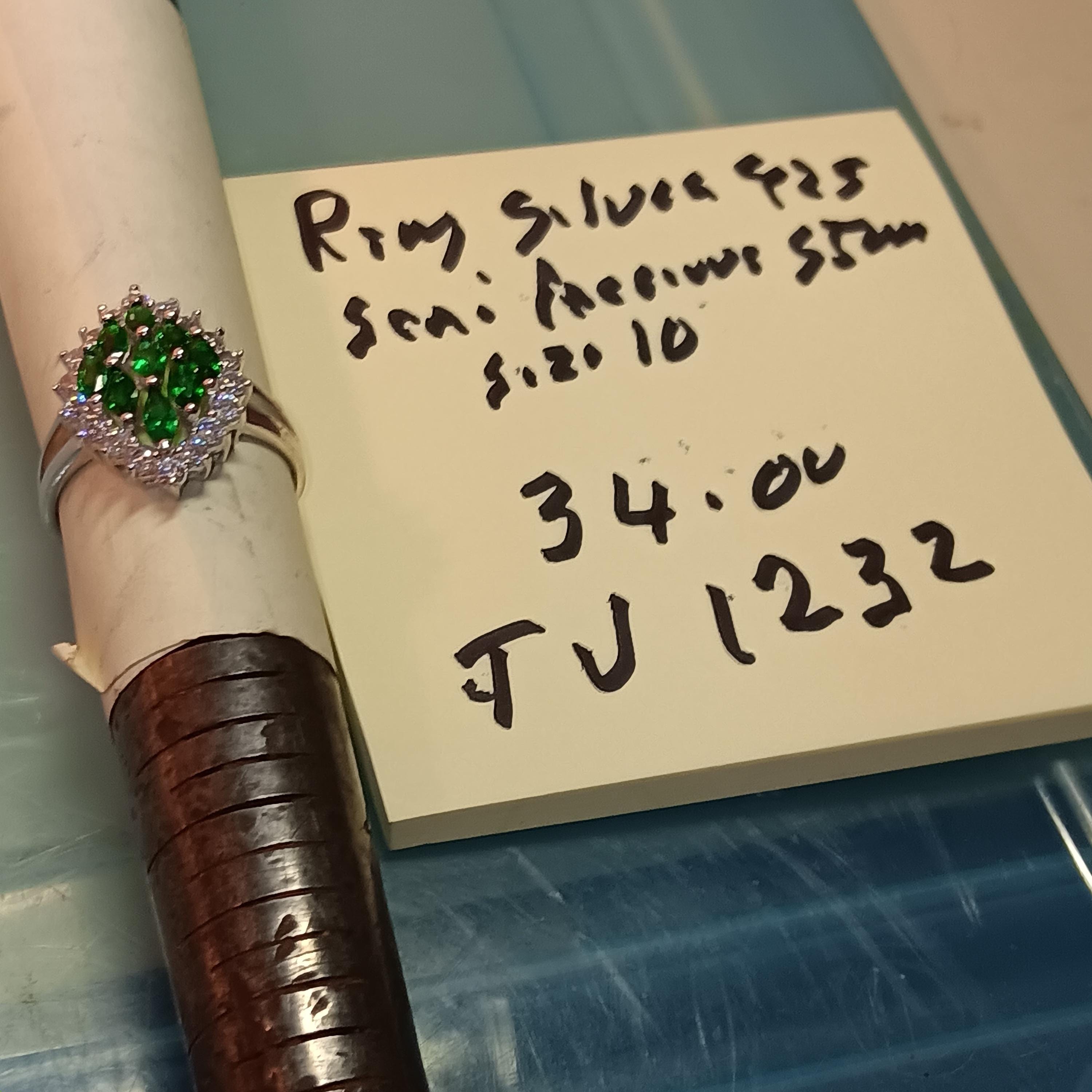 Ring Silver 925 Semi Precious Stones Vintage Size 9 TJ 1232 Ring Silver 925 Semi Precious Stones Vintage Size 9 TJ 1232