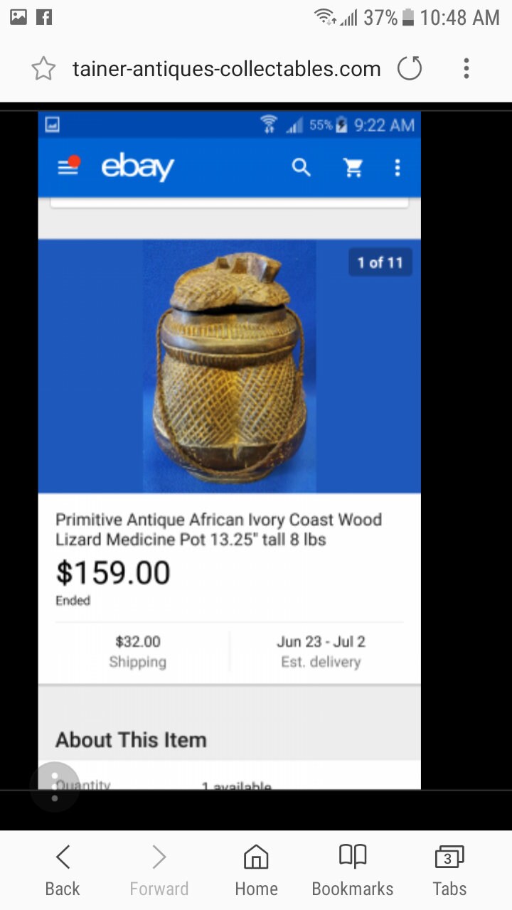 Antique African Wood Lizard Medicine Pot - Etsy