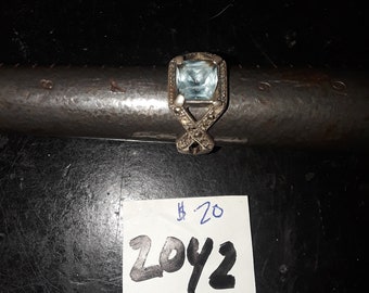 Ring silver 925 blue stone