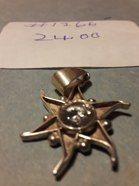 Silver. 925. Charm. Star with clear stone - image 2