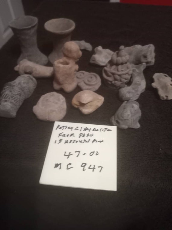 Clay Pottery Artifacts From Peru. Lot of 15 Pieces Etsy