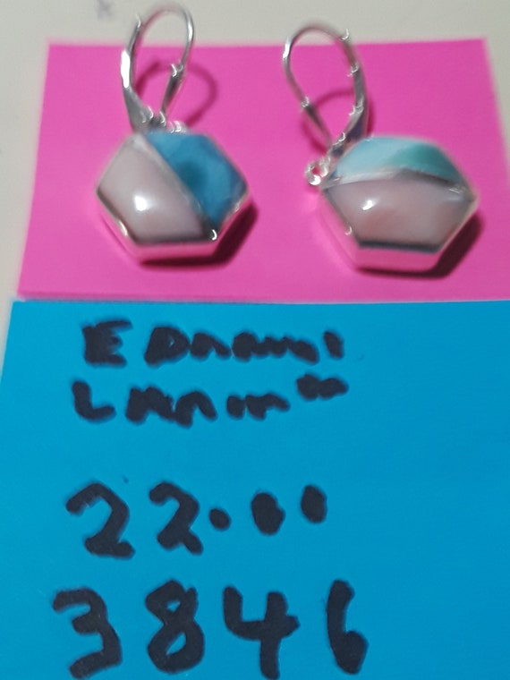 Earrings Larimar stones  silver 925