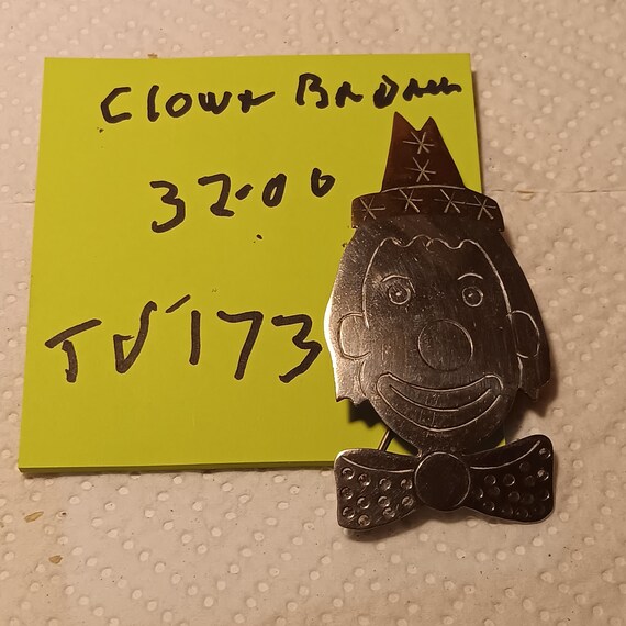 Clown broach silver 925 size 3 inch vintage - image 2