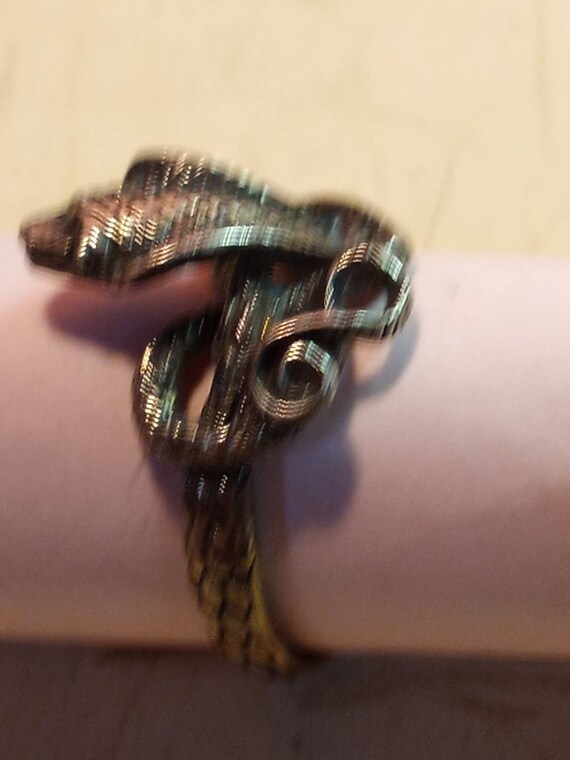 Cobra snake ring size 6 silver 925 vintage - image 2