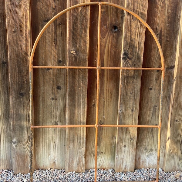 Patina metal window trellis H79cm