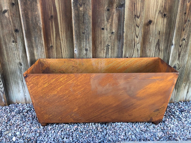 Plant pot flower pot rectangular 60 x 20 cm rust image 1